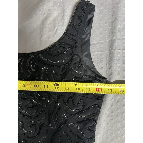 Vintage 50's 60's Black Embroidered Party Dress by‎ Jr. Theme Size S Whimsigoth - Picture 5 of 8